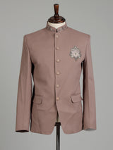 Dusty mens mauve pink zardosi medallion jodhpuri suit for weddings