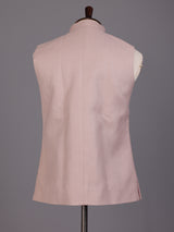 Light pink crest waistcoat with thread beadwork for mens celebrations