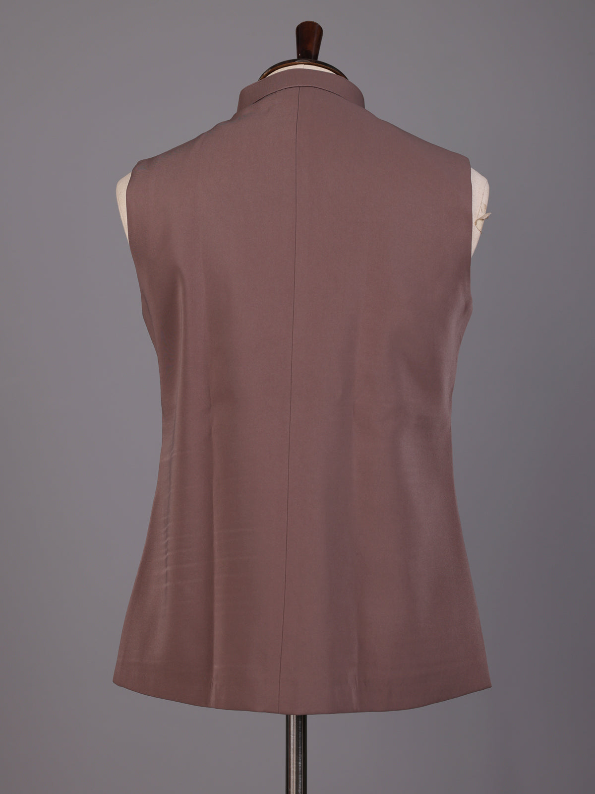 Dusty mauve pink zardosi waistcoat with metallic chest artwork