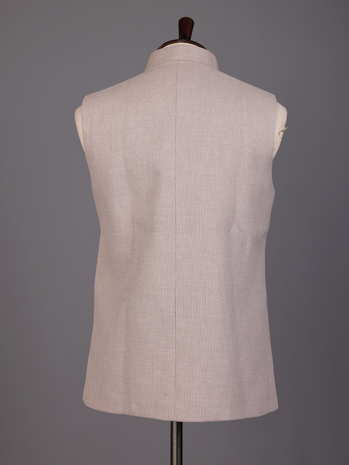 Dusty onion pink zardosi waistcoat with metallic artwork for mens