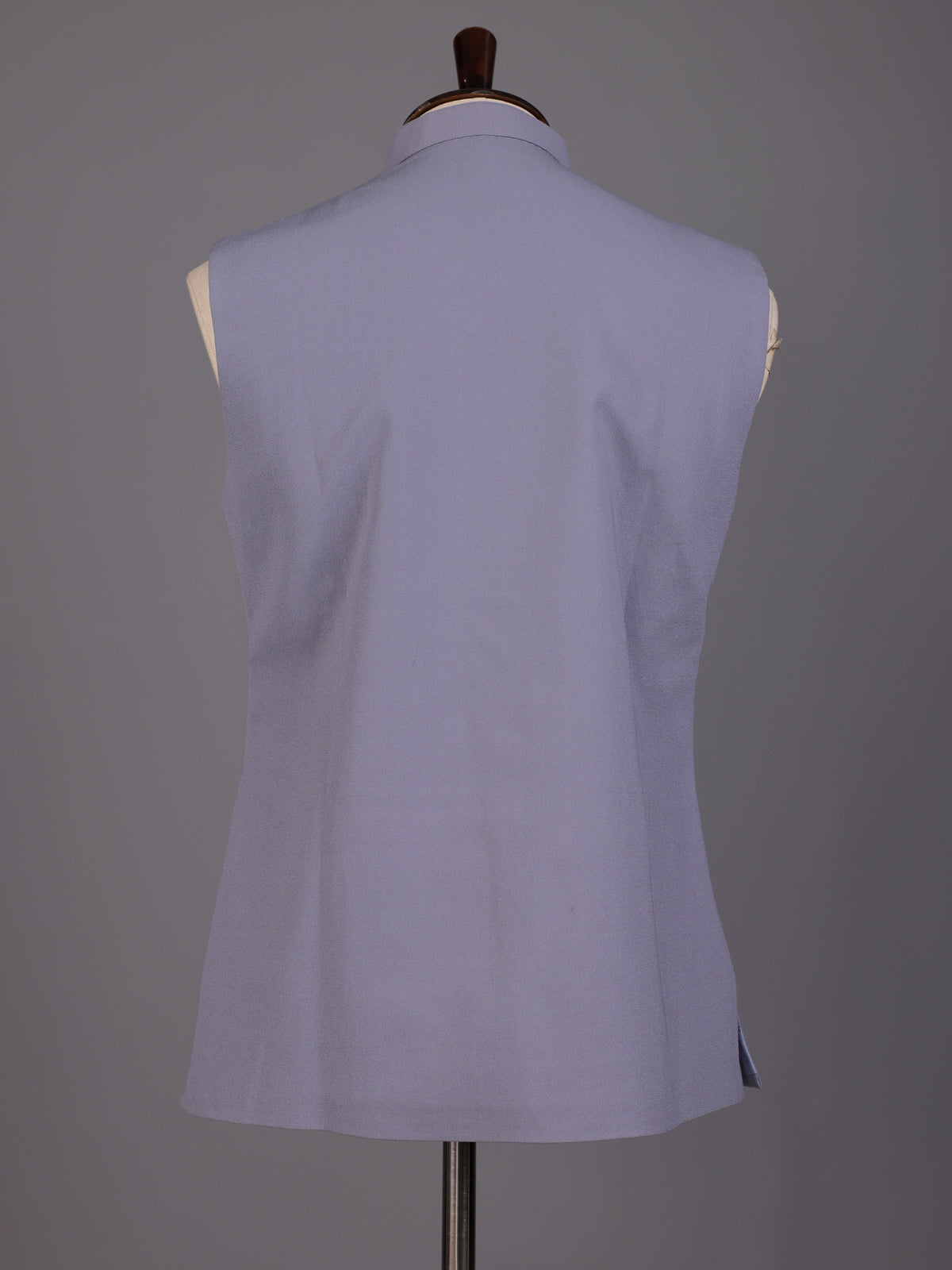 Lilac purple embellished collar waistcoat with metallic buttons for mens