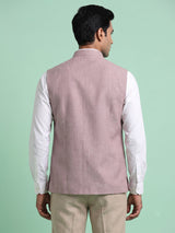 Onion pink zardosi safari waistcoat with embellished chest pocket