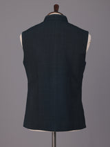 Navy blue royal crest waistcoat with zardosi embellishment for mens