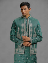 Rama green opulent mens waistcoat set