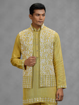 Yellow heritage mens waistcoat set