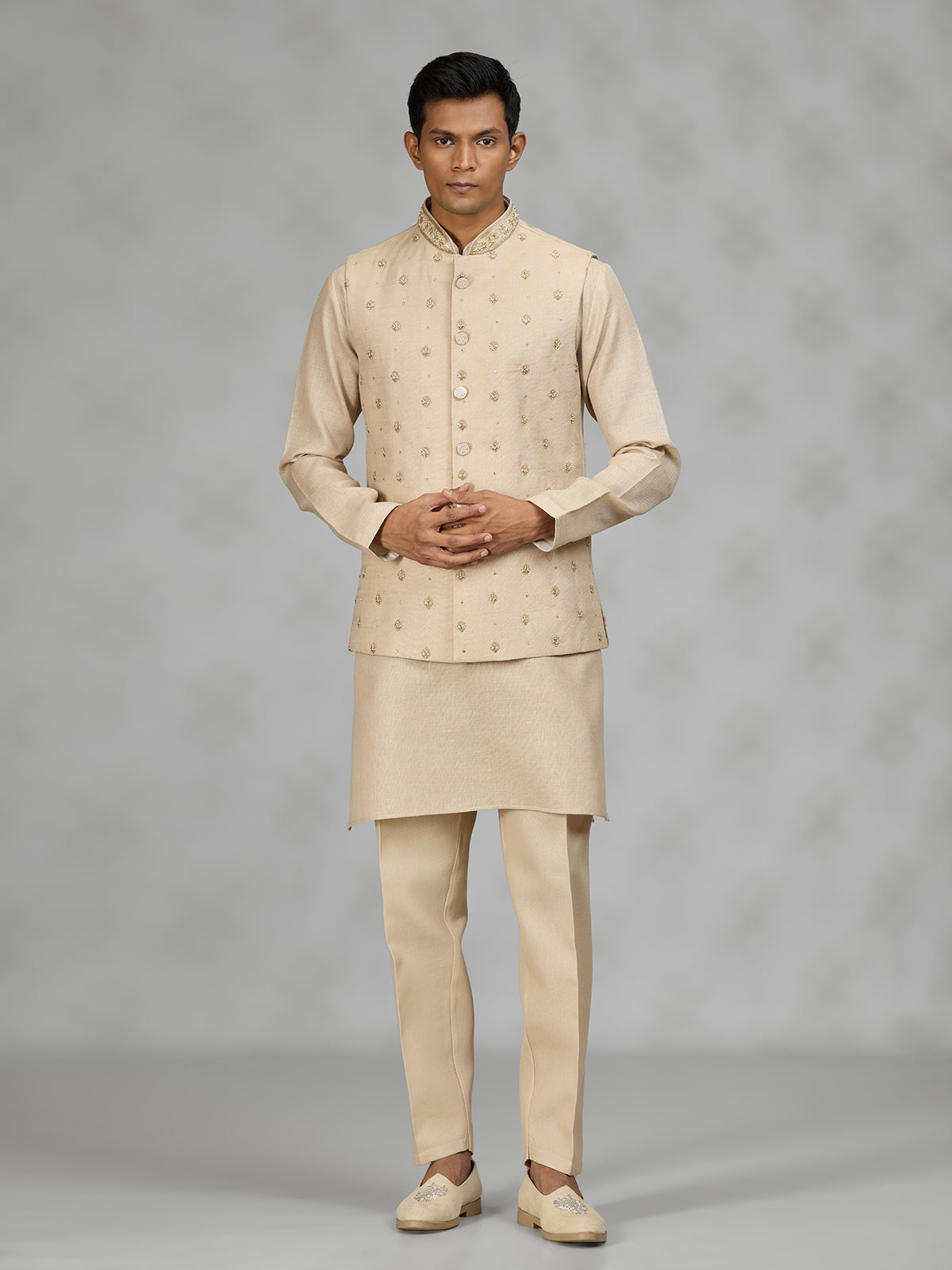 Light gold regal mens waistcoat set