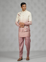 Dusty blush floral mens waistcoat set