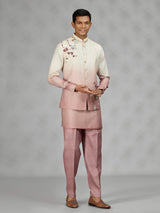 Dusty blush floral mens waistcoat set
