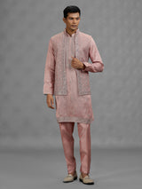 Rose pink paisley mens waistcoat set