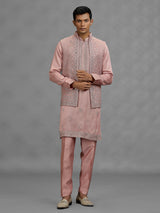 Rose pink paisley mens waistcoat set