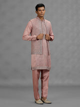 Rose pink paisley mens waistcoat set