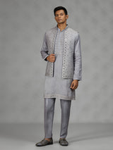 Grey paisley mens waistcoat set