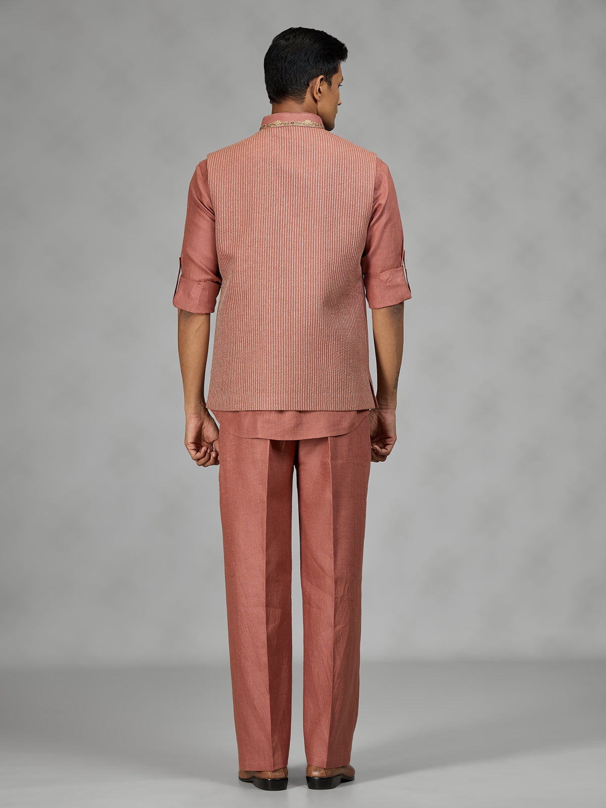 Rust peach royal mens waistcoat set