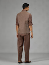 Brown regal crest mens waistcoat set