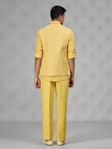 Yellow royal medallion mens waistcoat set