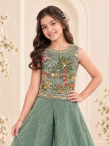 Mint green girls palazzo suit