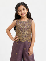 Pastel dusty purple girls palazzo suit