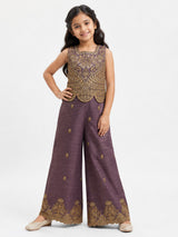 Pastel dusty purple girls palazzo suit