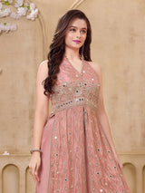 Pink embellished girls festive palazzo suit