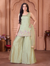 Pista green girls sharara suit