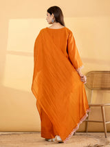 Rust orange paisley salwar women kurti set