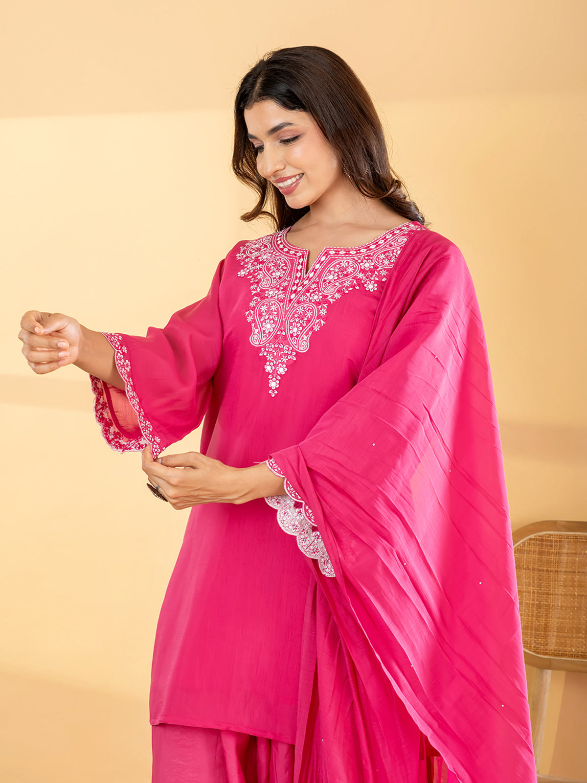 Pink paisley salwar women kurti set