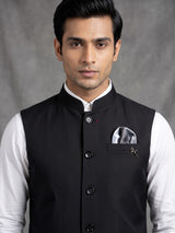 Black polished mens waistcoat