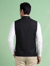 Black polished mens waistcoat