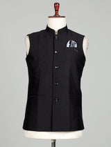 Black polished mens waistcoat