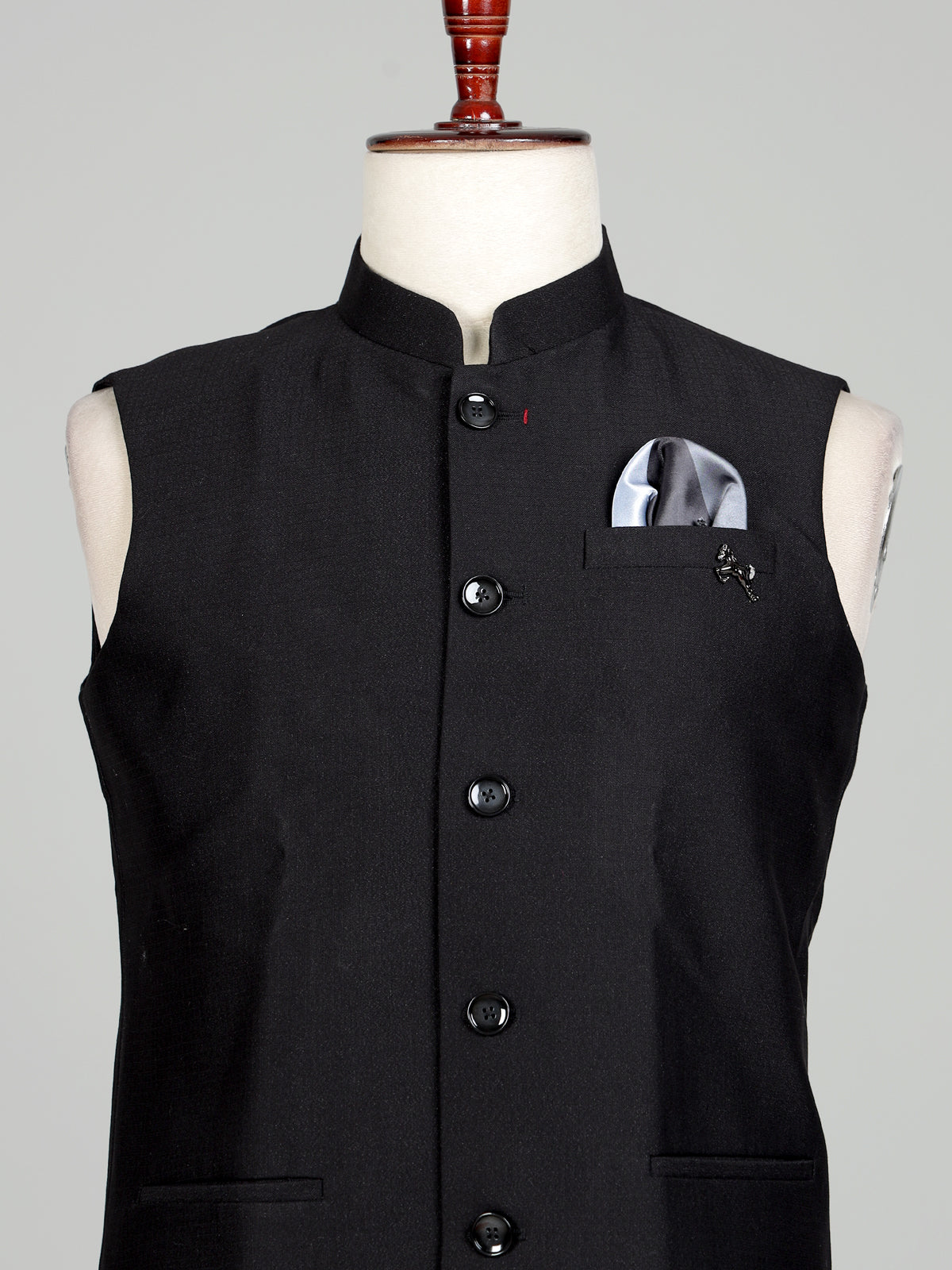 Black polished mens waistcoat
