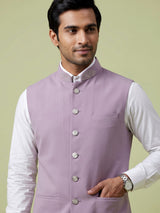 Dusty lavender designer mens waistcoat