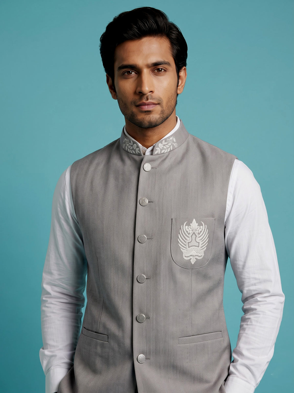Grey classic mens waistcoat