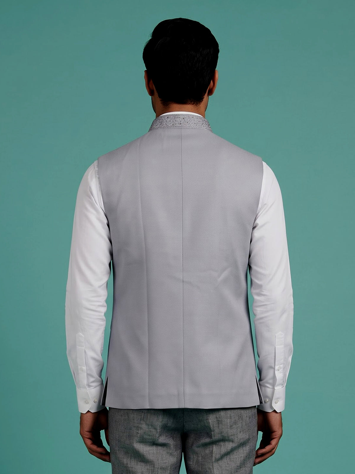 Sky blue refined mens waistcoat