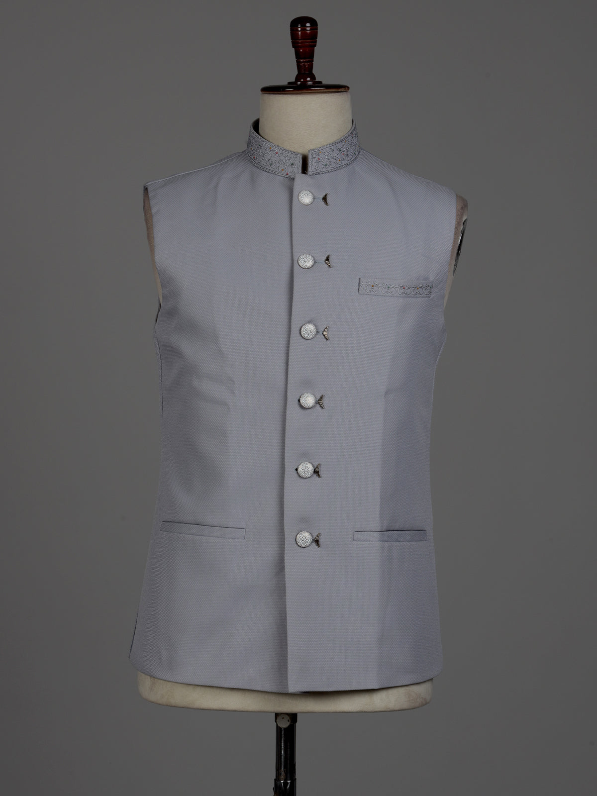 Sky blue refined mens waistcoat