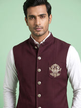 Deep maroon heritage mens waistcoat