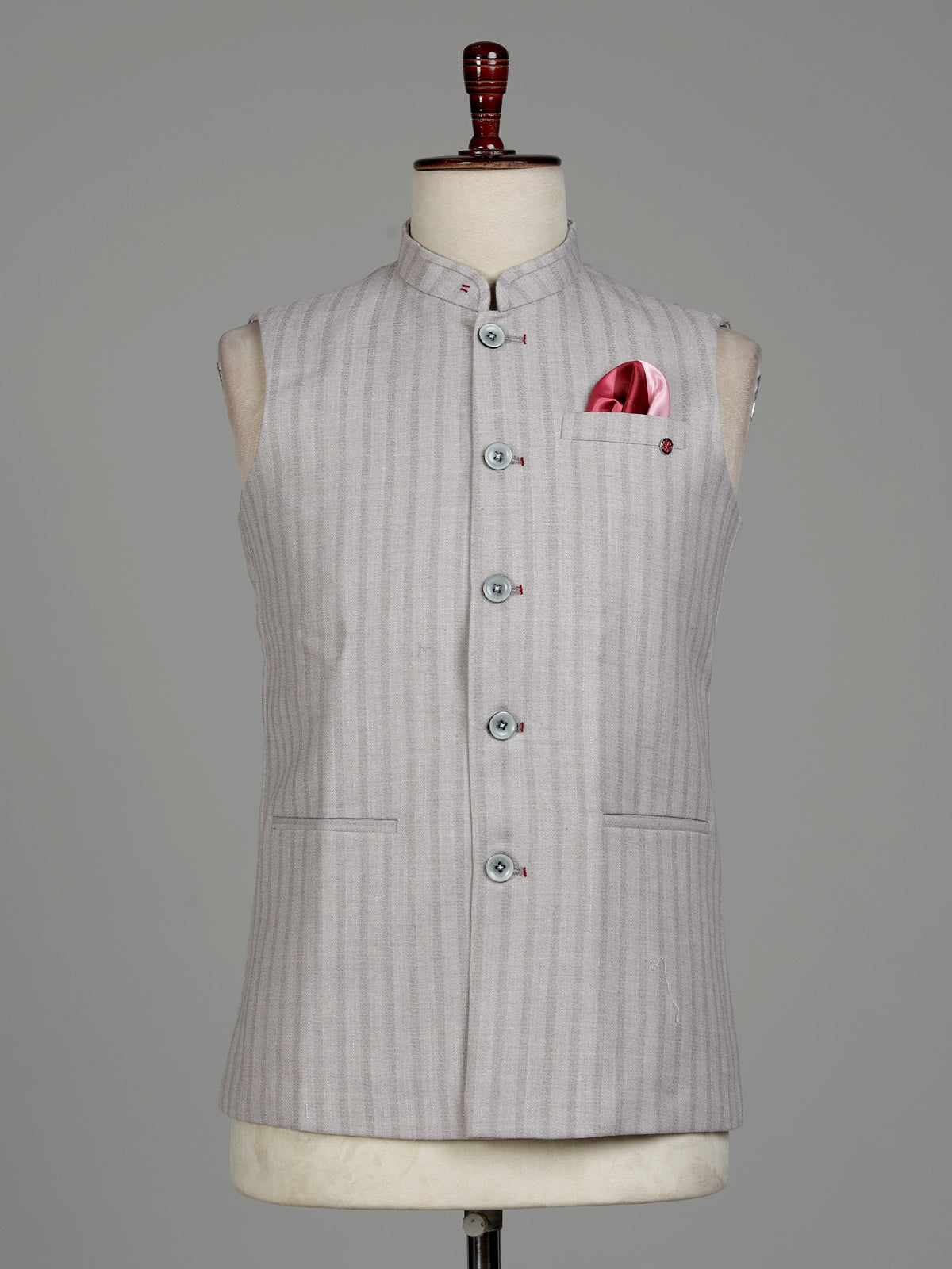 Off white striped mens waistcoat
