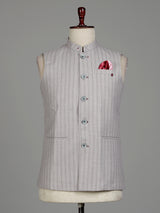 Off white striped mens waistcoat
