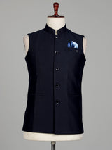 Navy blue modern mens waistcoat