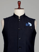Navy blue modern mens waistcoat