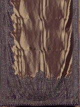 Plum wine champagne ziraf tissue silk embellished saree