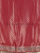 Beige modal silk Patola motif magenta zari border saree