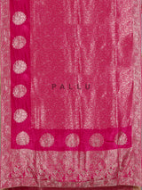 Rani pink metallic embellished dola silk saree