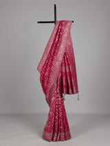 Raspberry pink bandhani dola silk saree