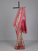 Ivory berry pink pichwai modal silk saree