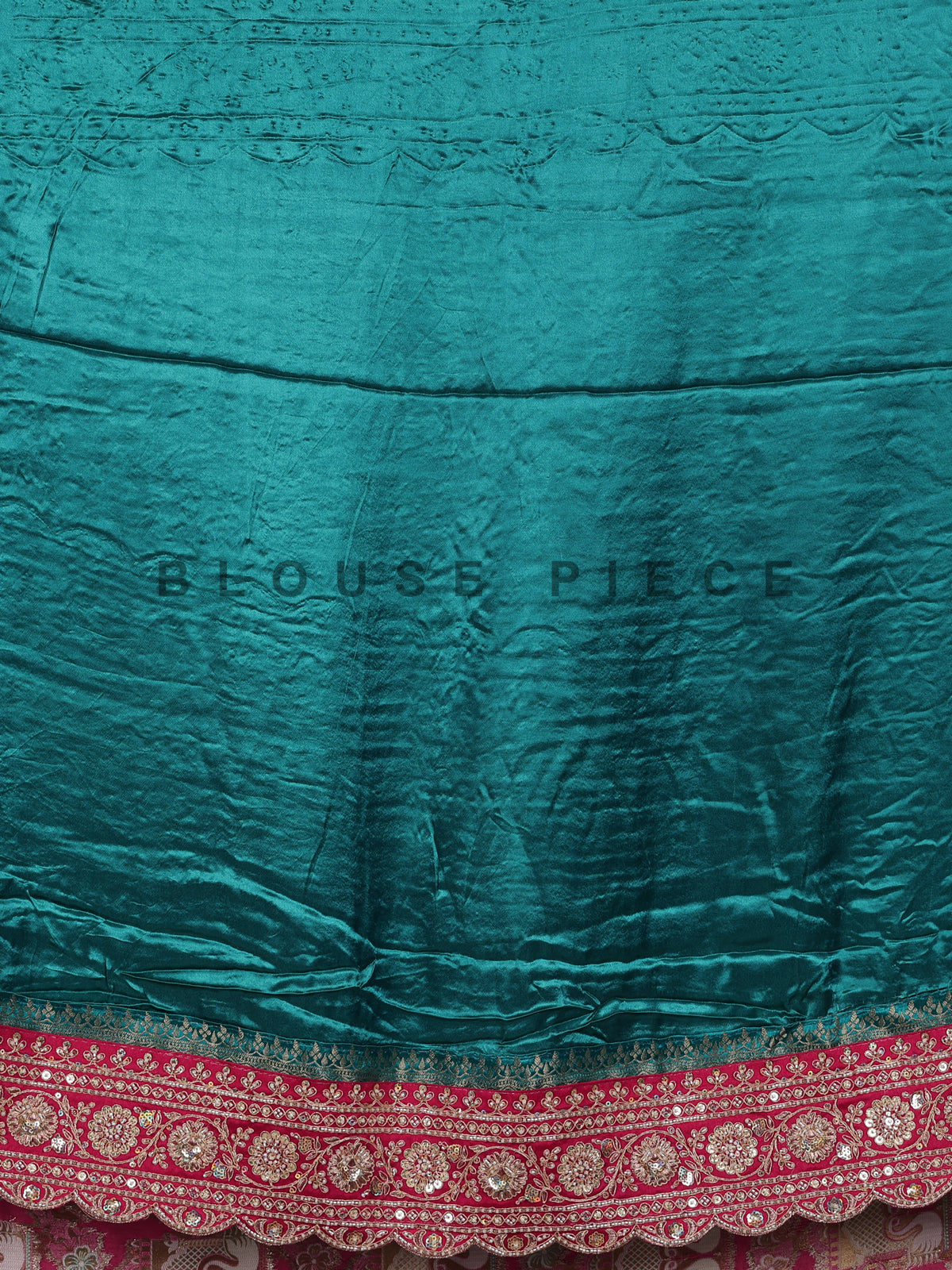 Magenta pink and teal modal silk saree