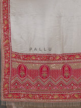 Champagne cream tissue silk saree with readymade blouse