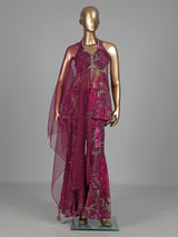 Wine plum floral palazzo suit