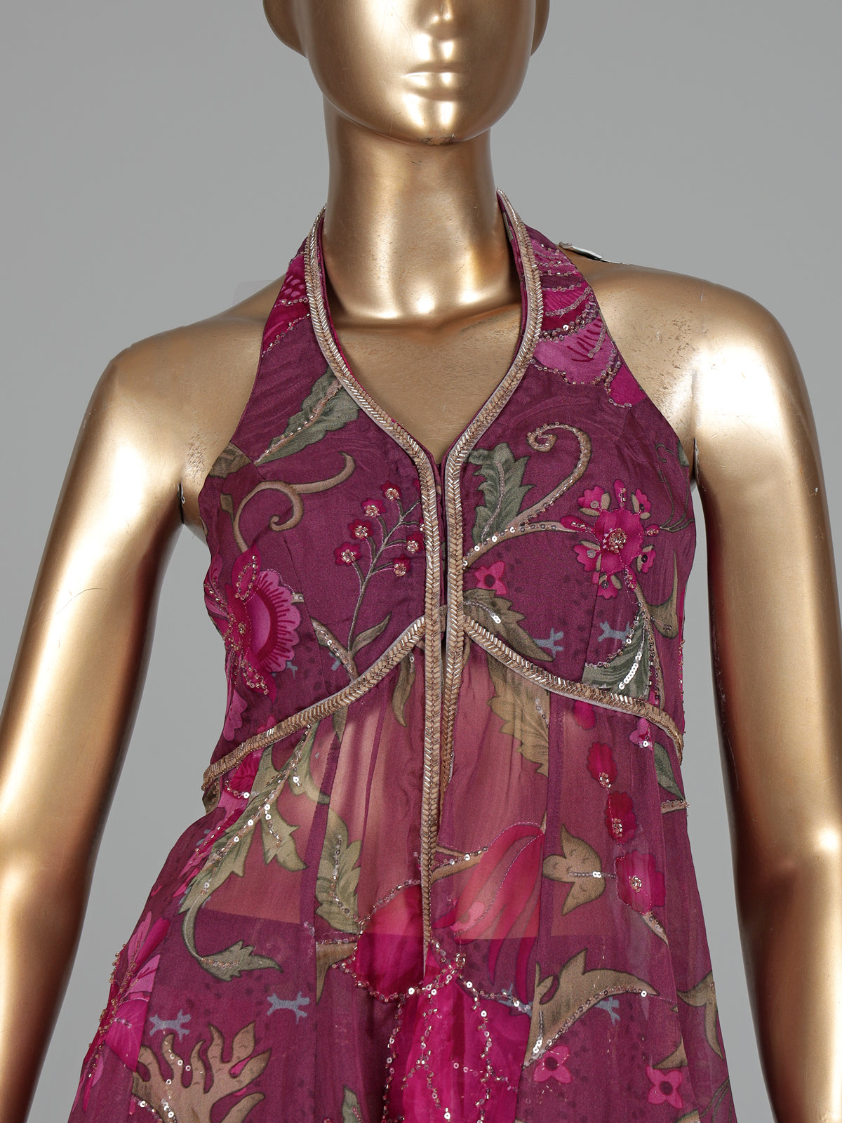 Wine plum floral palazzo suit