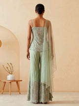 Sage mint embellished palazzo suit