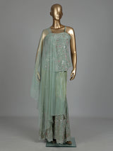 Sage mint embellished palazzo suit